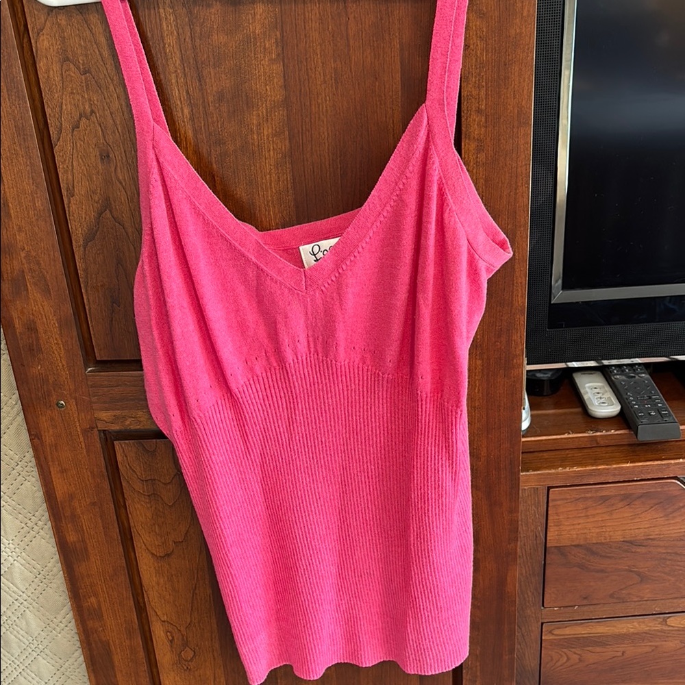 Lilly Pulitzer Pink Ribbed Sweater Camisole - Picture 2 of 2